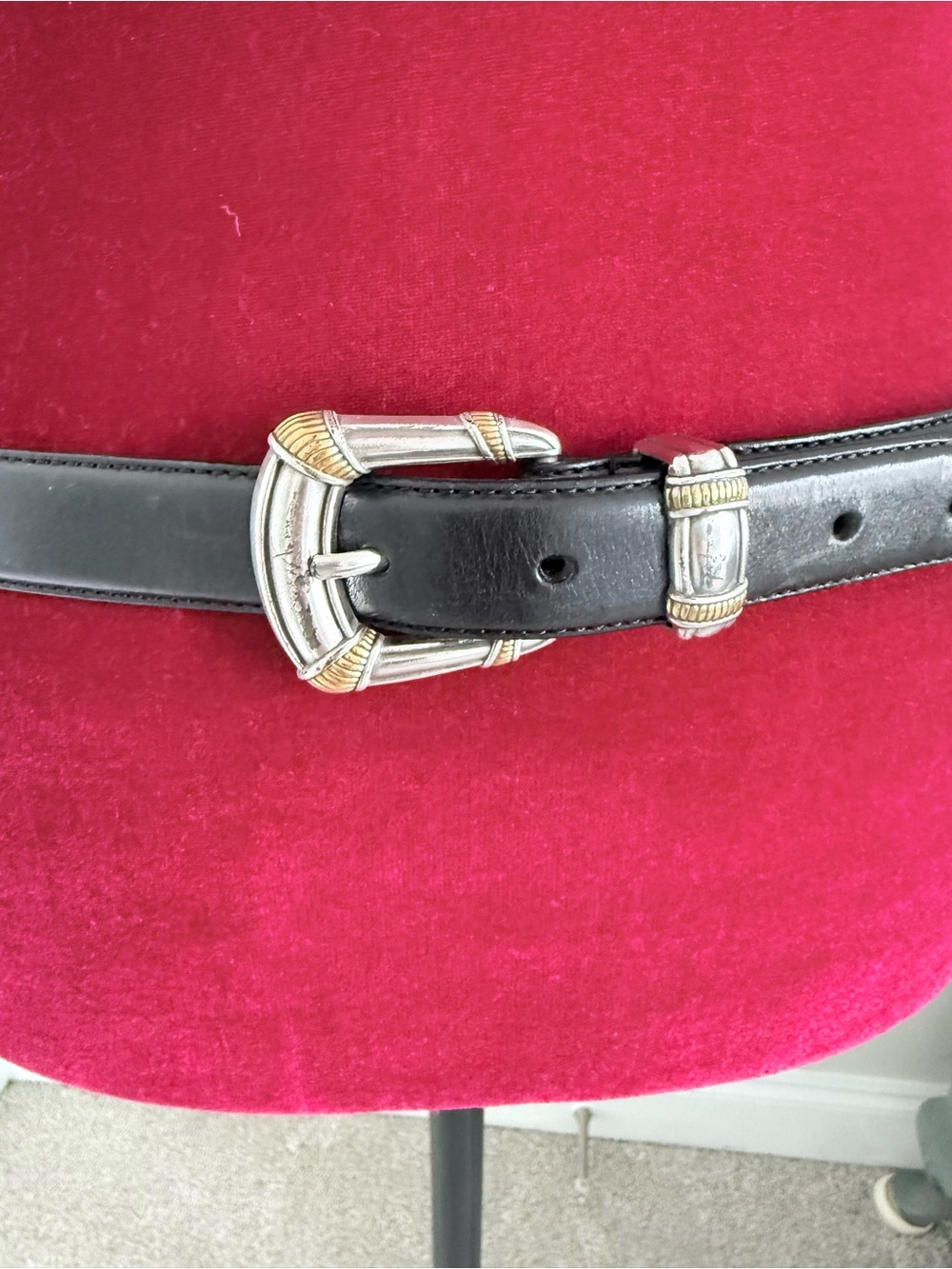 Vintage Fossil two-tone western ranger belt L